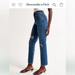 Abercrombie Ultra High Rise Ankle Straight Jean